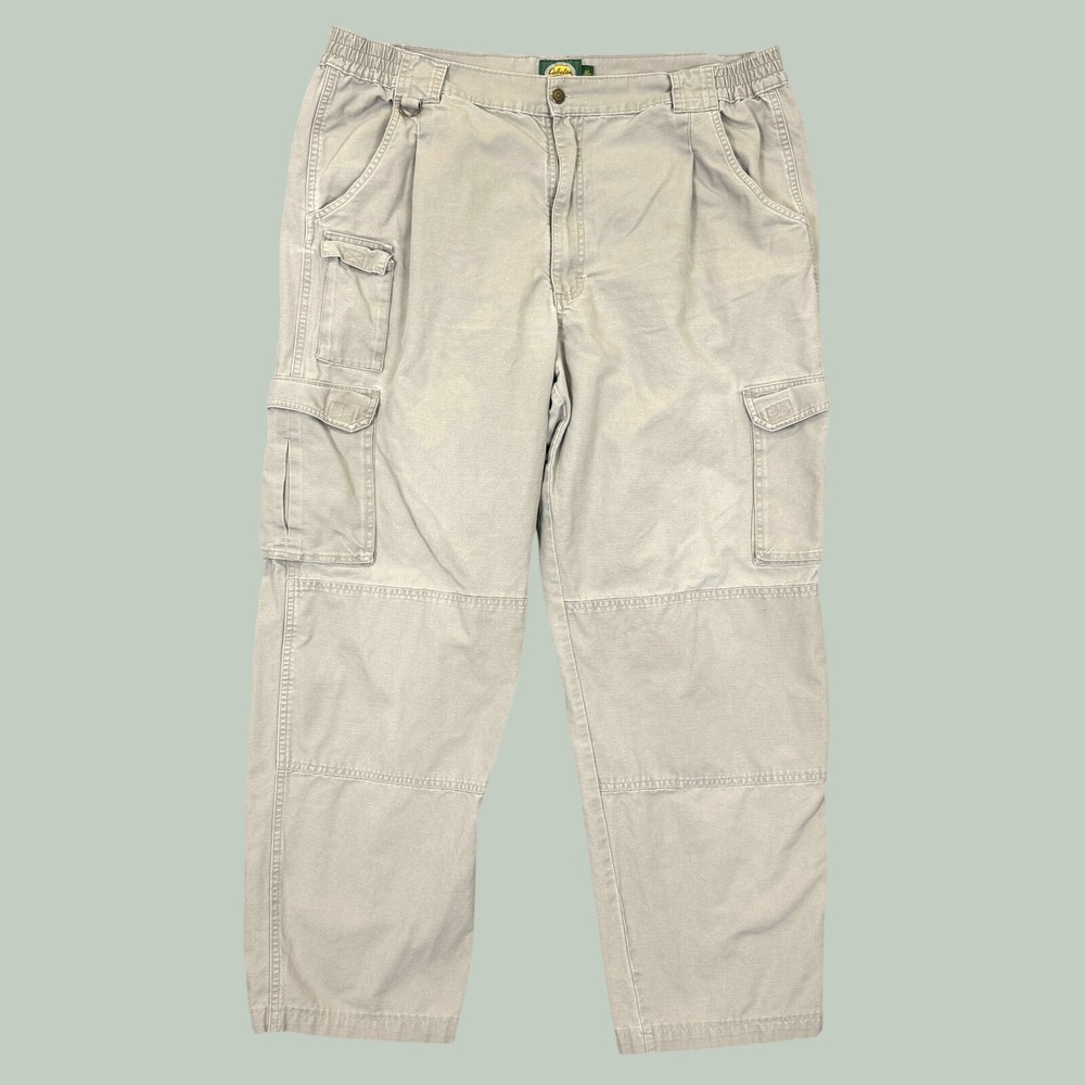 Cabelas Cargo Pants Men 42 Hike Tan Khaki Canvas Outdoor Workwear Gorpcore